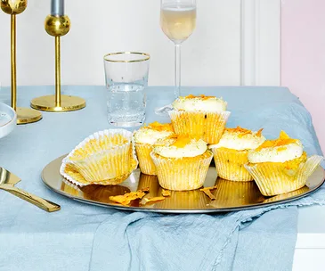 Carrot cupcakes with cream-cheese icing