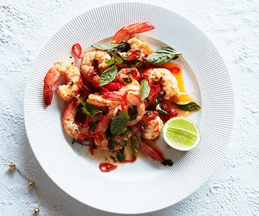 Liberté's garlic prawns with chilli and Thai basil