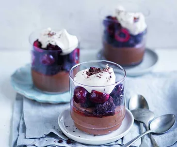 Dark-chocolate cherry trifle