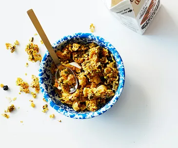 Coconut, turmeric and buckwheat granola