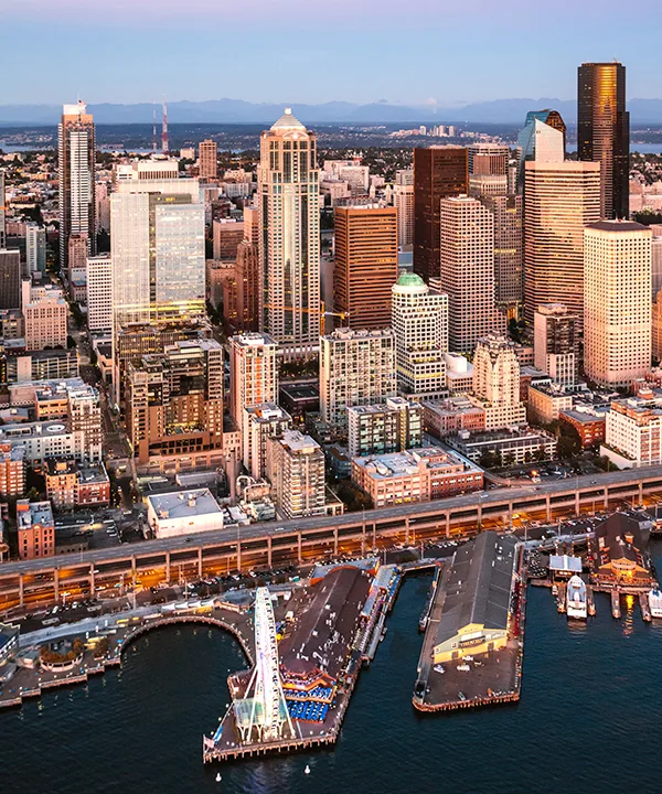 Aerial view of downtown Seattle