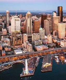 Aerial view of downtown Seattle 