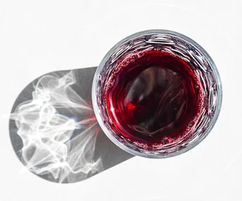 A glass of red wine