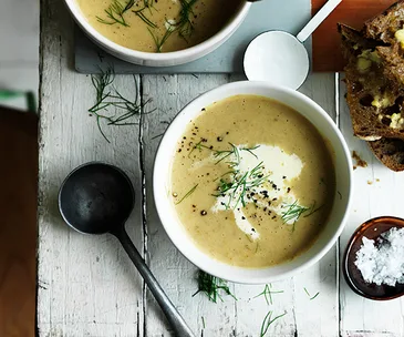 Cream of fennel and potato soup