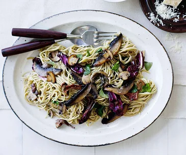 Mushroom, radicchio and ricotta tagliarini