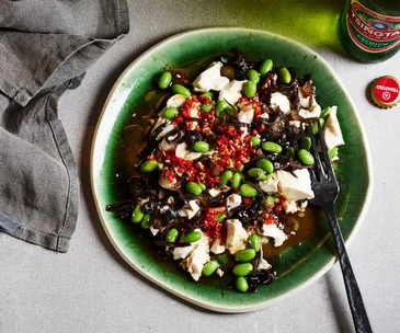 Cloud-ear salad with tofu and soy beans