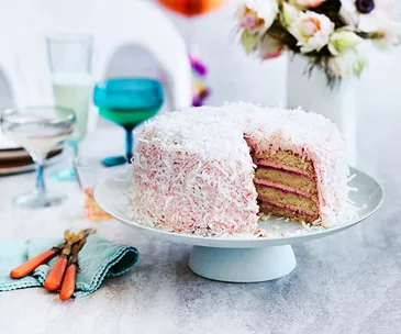 Coconut and berry layer cake