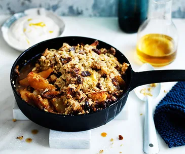 Maple pear and muesli crumble