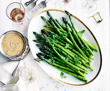Asparagus with blood-orange and chervil hollandaise