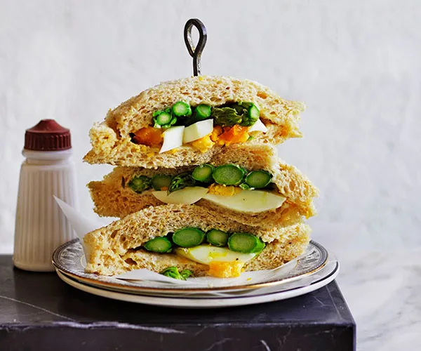 Asparagus and egg tramezzini with lemon a&iuml;oli
