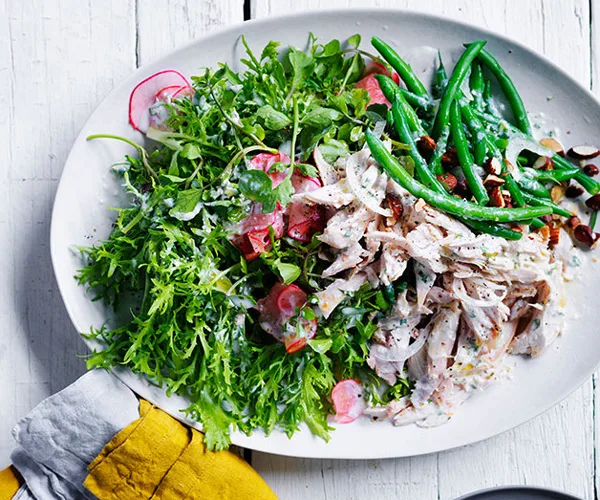 Chicken, radish and bean salad with tarragon dressing