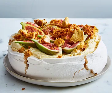 Flour and Stone's fig and honeycomb pavlova