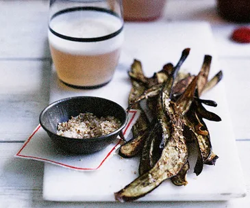 Japanese eggplant chips with sesame salt
