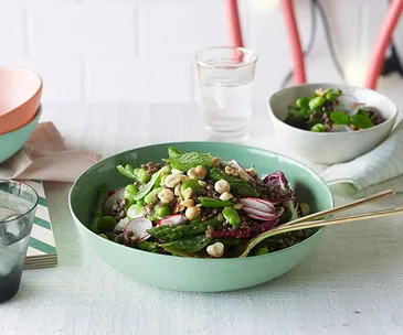 Lentil, mint and broad bean salad