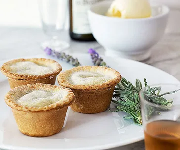 Rhubarb pies and lavender ice-cream