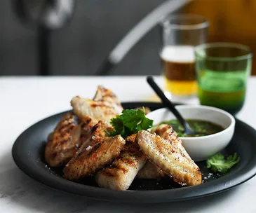 Grilled chicken wings with nahm jim