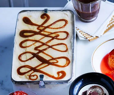 Mascarpone gelato with espresso ripple