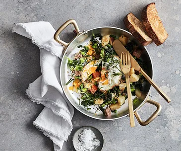 Mike McEnearney’s hash with a fried egg