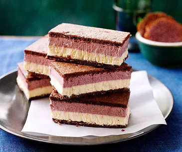 Cherry and vanilla parfait sandwiches