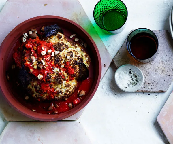Whole roasted cauliflower with fermented chilli butter
