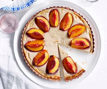 Nectarine and spiced-ricotta tart