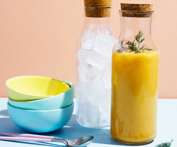 Chilled melon and cucumber soup