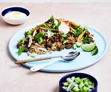 Burghul with spiced lamb