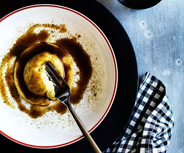 Potato and leek ravioli