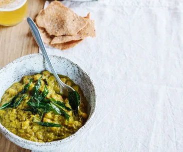 Emma McCaskill’s chickpea dhal with papadums