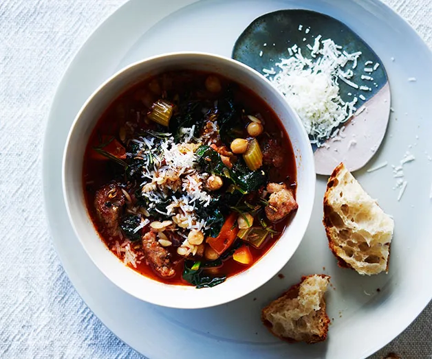 Sausage, cavolo nero and chickpea minestrone