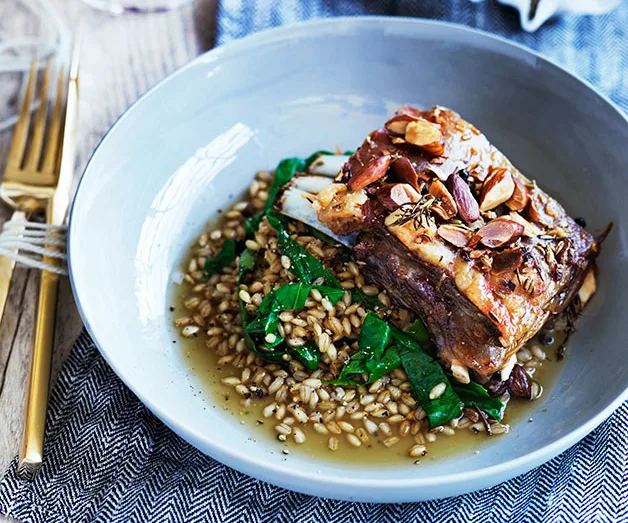 Templo's slow cooked lamb belly with pearl barley
