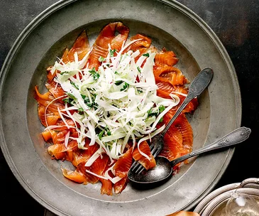 Cured ocean trout with celery and fennel salad