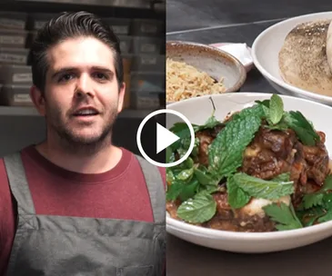 Watch: Adam Wolfers makes toum, pita and spiced roast lamb collars