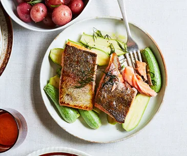 King trout and Lebanese zucchini