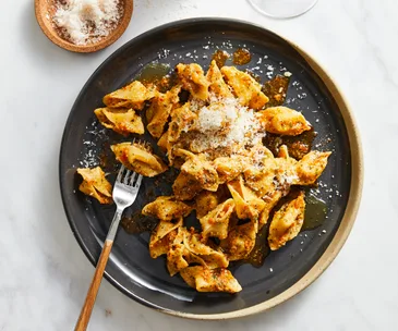 Dan Puskas’s sopressini pasta with pesto alla Trapanese