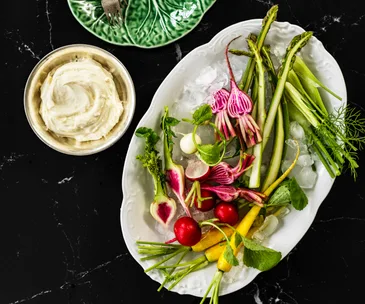 Andrew McConnell’s spring crudités with house-made curd
