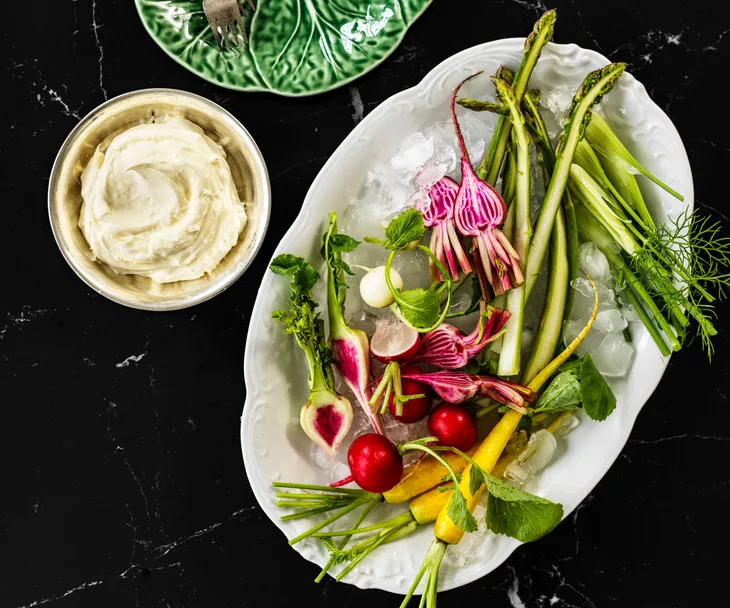 Andrew McConnell&rsquo;s spring crudit&eacute;s with house-made curd
