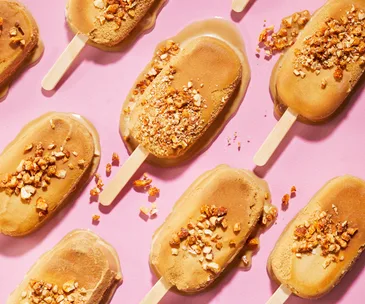 Vietnamese coffee ice-creams with salted cashew crumb