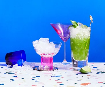 Frozen Thai basil and makrut lime Mojito