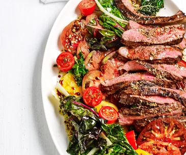 Grilled hanger steak with spiced vincotto