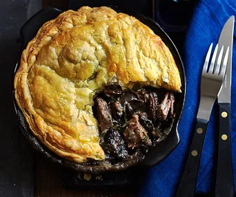 Beef brisket and mushroom pot pies