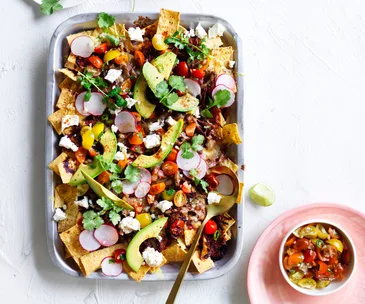 Loaded beef brisket nachos