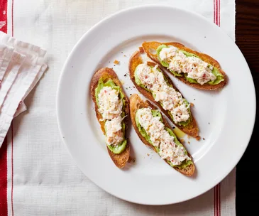 Crab crostini by Leonardo’s Pizza Palace