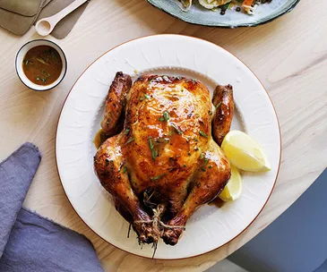 Citrus-brined roast chicken