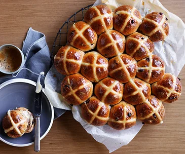 Sour-cherry hot cross buns