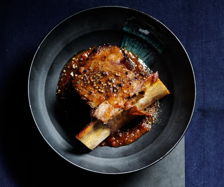 Beef short ribs in miso and beer