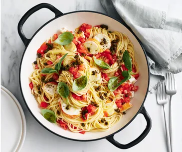Lobster spaghetti with tomato water