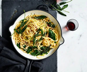 Broccoli rabe, burnt butter and sage spaghettini