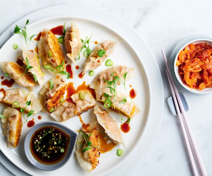 Chicken, prawn and chilli pot stickers