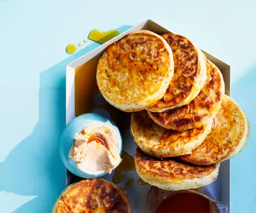 Pepperberry crumpets with whipped balsamic butter